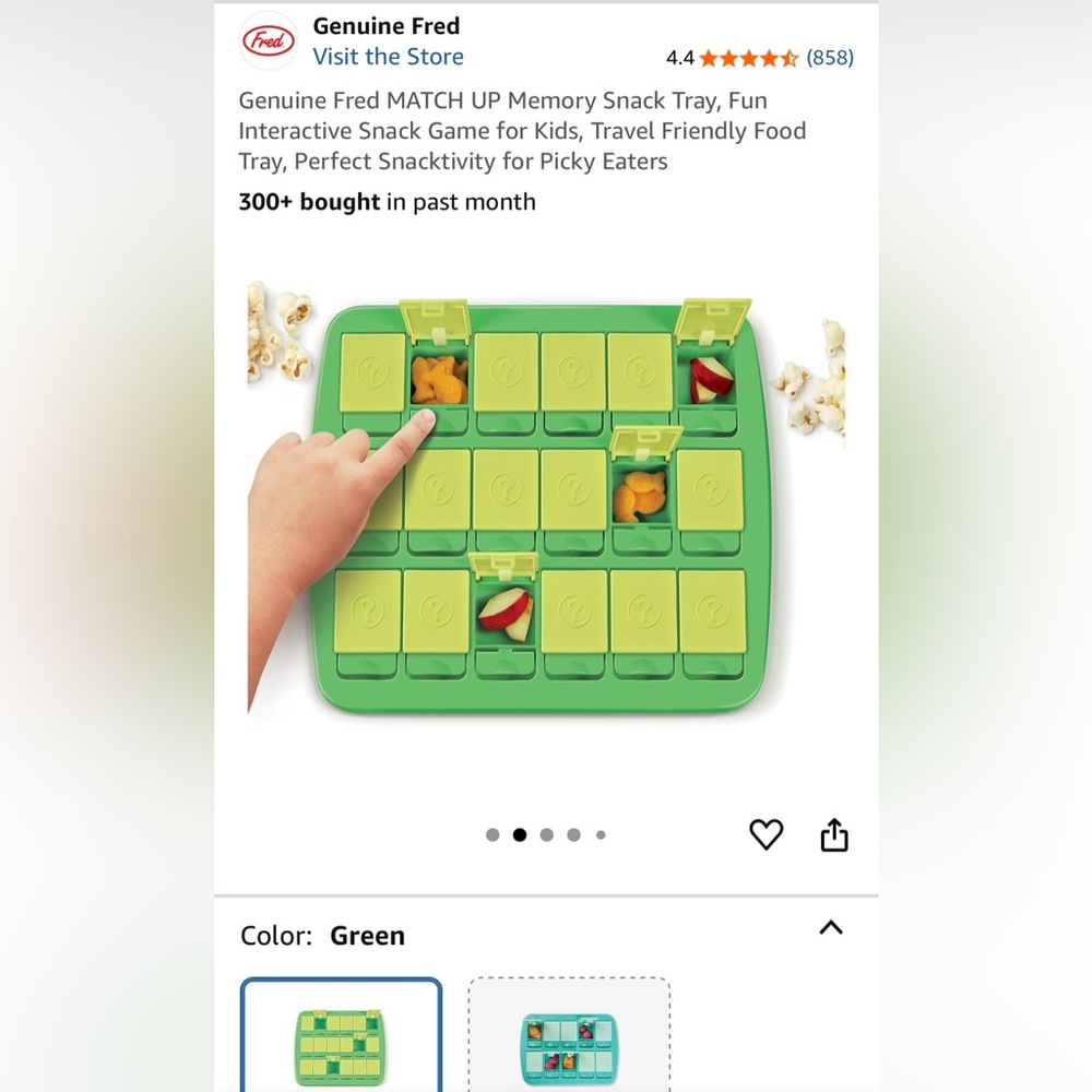 Fred Green Snack Game Tray for Kids